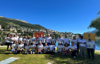 Celebration of 8th International Day of Yoga in St.Moritz on 13 July 2022